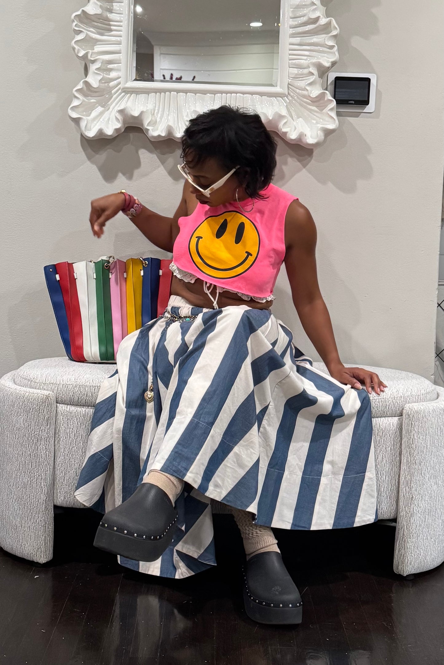 Happy AF - Smiley Face Tank - KingandLola