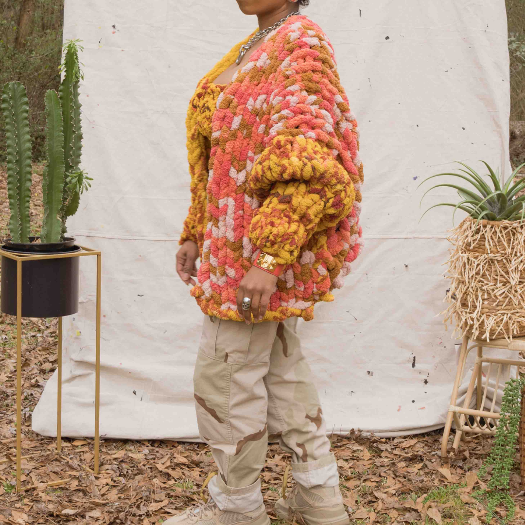 Alpha - Multicolored Chunky Hand Crochet Sweater - PLUMP by King+ Lola