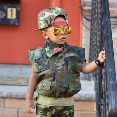 Camouflage Bomber Vest  Unisex Toddler-Kids size 2T to 12 - KingandLola