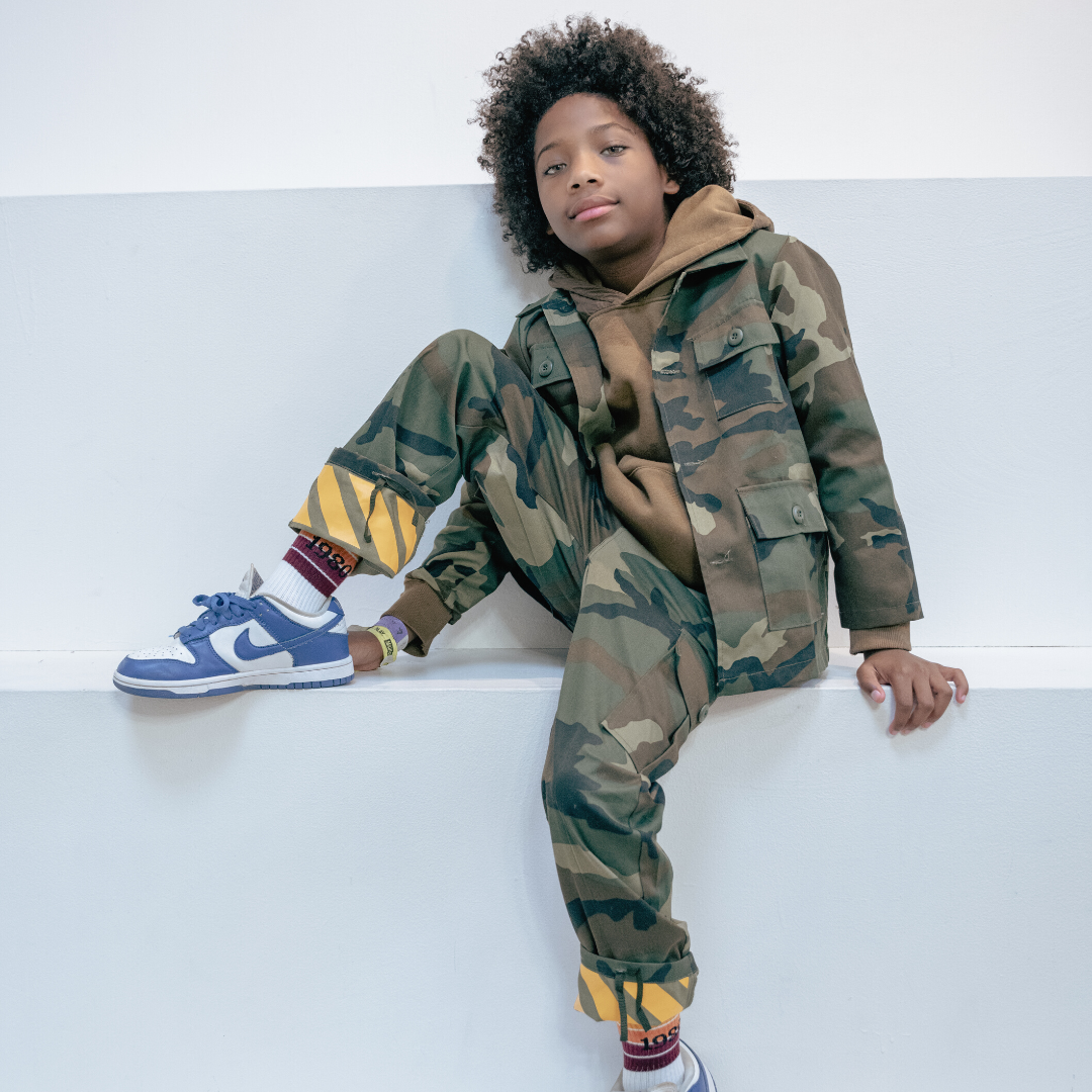 Camo pants - yellow cuffs