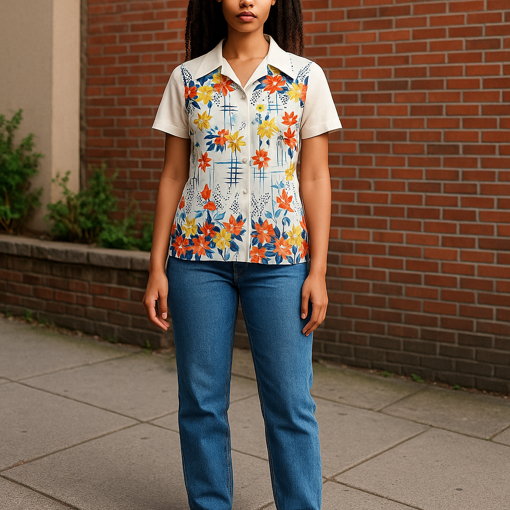 Garden Party Classic – Retro Floral Button-Up Shirt
