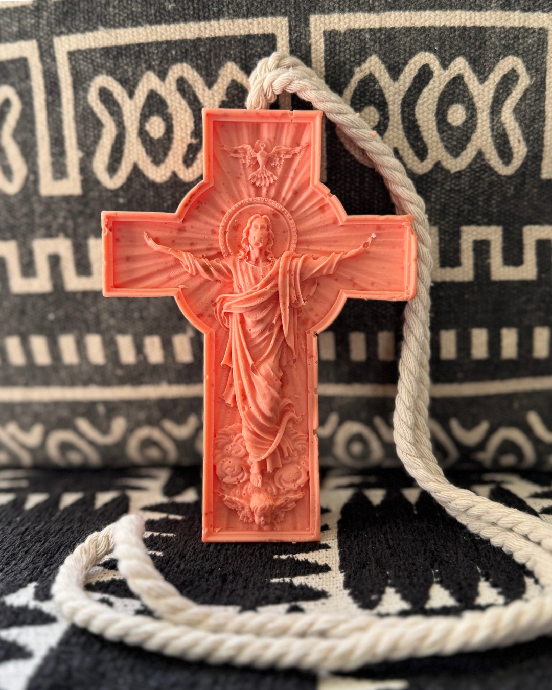 Cross Soap-on-a-Rope — Activated Charcoal • Shea Butter • Chamomile