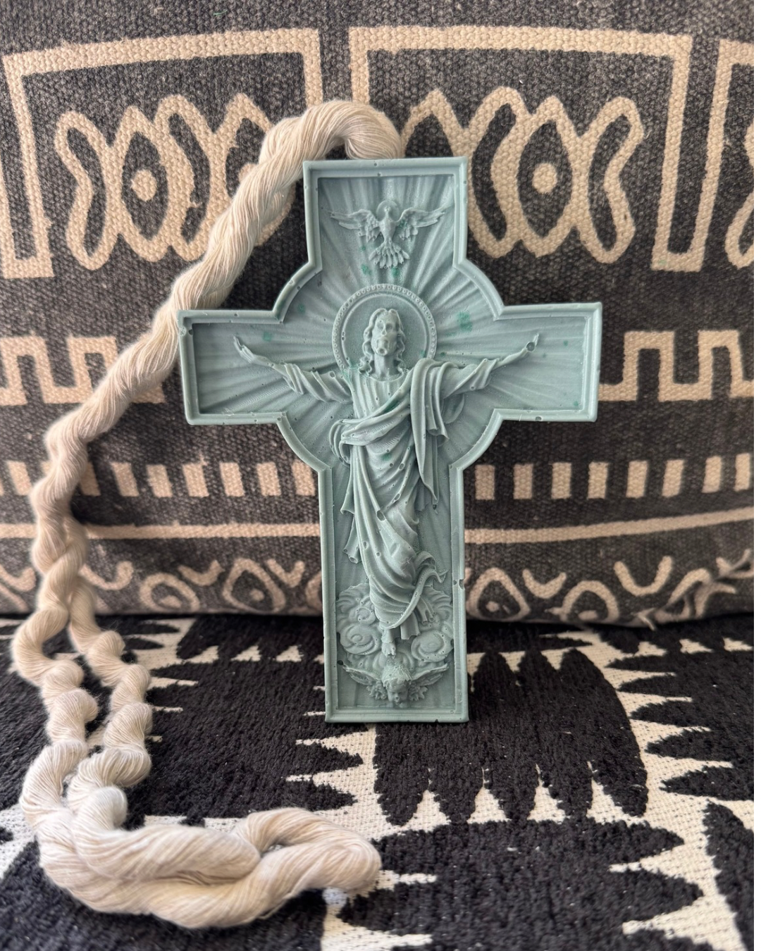 Soap-on-a-Rope Cross – Handmade • Boho Luxe • Meaningful Gift