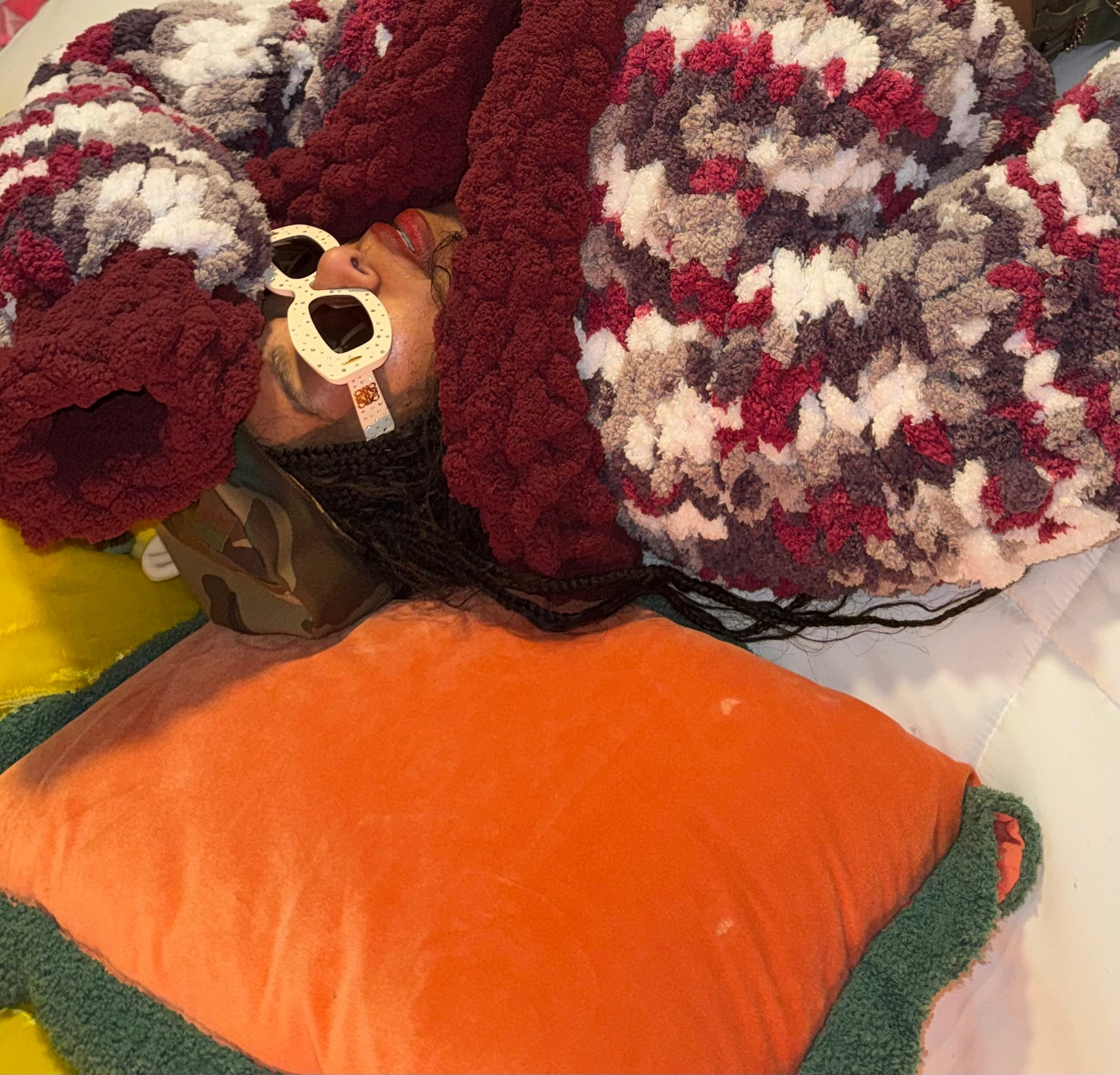 Burgundy Handmade Cropped Crochet Sweater | Boho Cozy Style - KingandLola