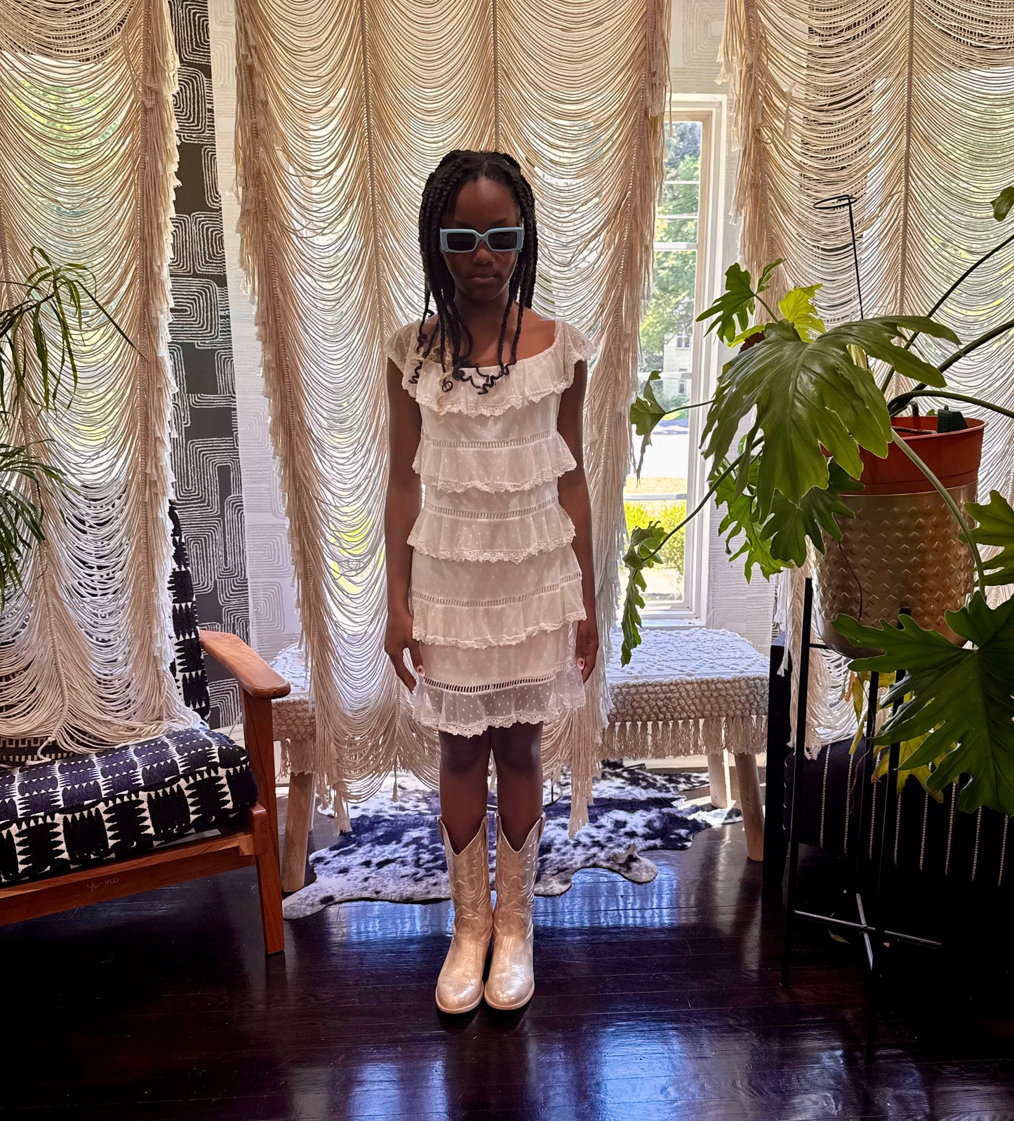 Cloud 9 White Ruffle Dress