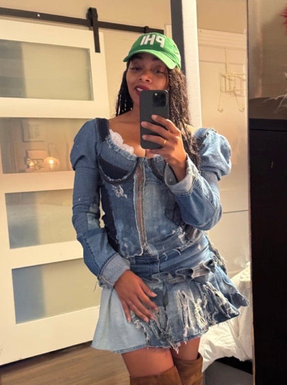 Denim Clouds Skirt - KingandLola